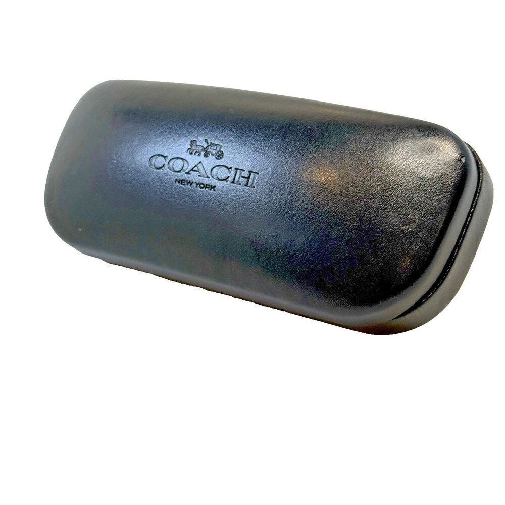COACH New York Black Clam Shell Eyeglasses Sunglasses Hard Case Protective EUC